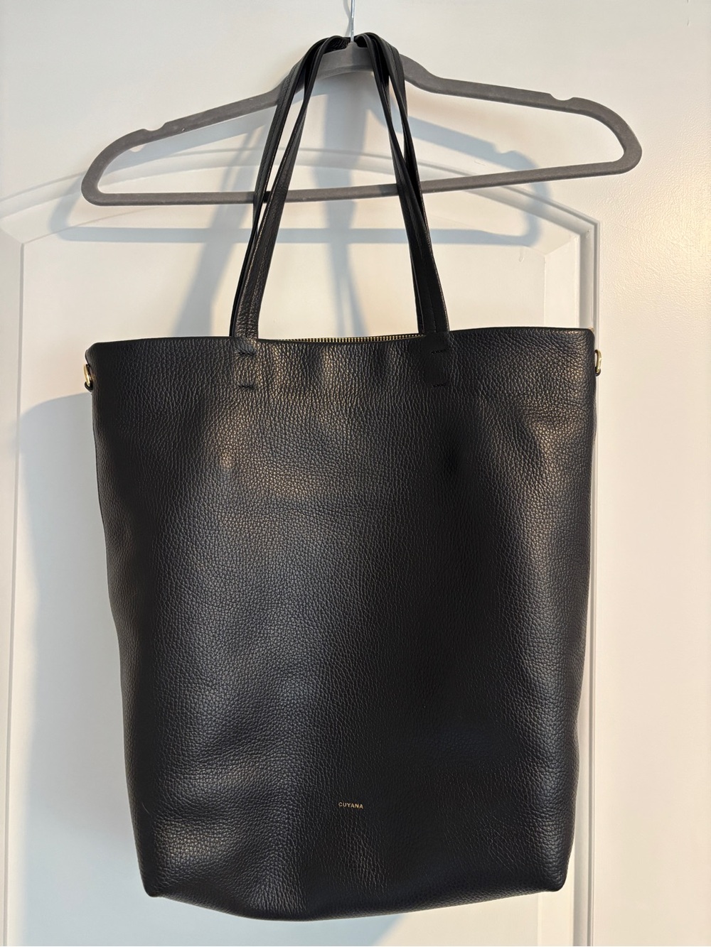 Cuyana Black Tall Easy Zipper Tote